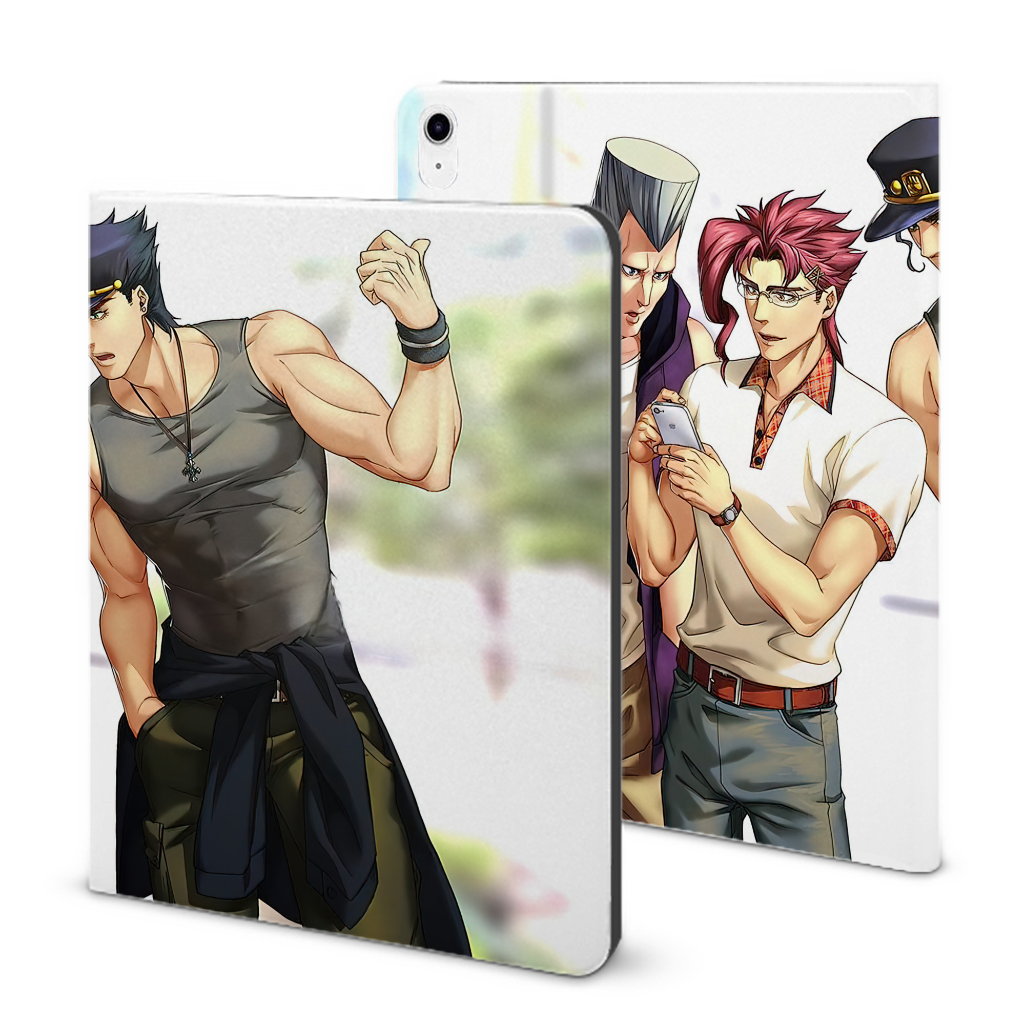 （画像用） ジョジョの奇妙な冒険 JoJo's Bizarre Adventure IPad ケース ブック型 PUレザー TPU 耐衝撃 軽量 薄型 ペン収納なし 全面保護 IPad 各モデル対応